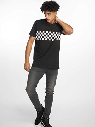 Urban Classics Check Panel tee, Camiseta para Hombre, Negro (Black/White 00826), XXXX-Large