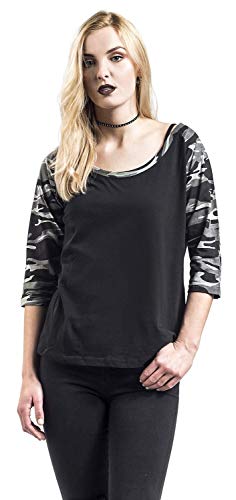 Urban Classics Damen Ladies 3/4 Contrast Raglan Tee T-Shirt olive/black M