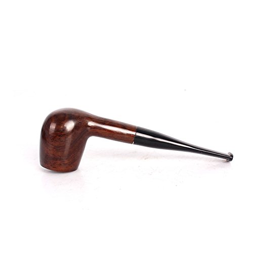 UrChoiceLtd Tabaco Pipa de Tabaco Clásico Marrón Ébano 9 mm Elemento filtrante Tabaco de Madera Bienes Raíces Pipa Mejor Regalo - Hecho a Mano, Grano De Madera