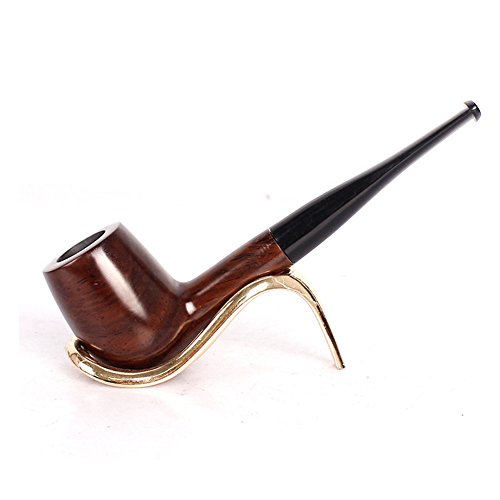 UrChoiceLtd Tabaco Pipa de Tabaco Clásico Marrón Ébano 9 mm Elemento filtrante Tabaco de Madera Bienes Raíces Pipa Mejor Regalo - Hecho a Mano, Grano De Madera