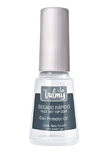 Valmy Base Hidratante y Secado Rápido para Uñas Tratamiento de Esmalte Fortalecedor con Keratina y Vitamina E y Top Coat para Brillo y Protección - 14 ml c/u