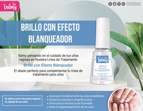 Valmy Brillo Esmalte Blanquedor De U񡳬 Tratamiento Con Efecto Blanqueador Para U񡳠Manchadas Y Amarillas