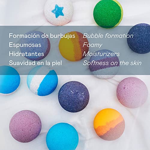 Valquer Laboratorios Bombas de baño con aceite de almendras. Fragancias frutales. Extra de hidratación y suavidad. Apto para niños. Sales de baño ​- 9 uds