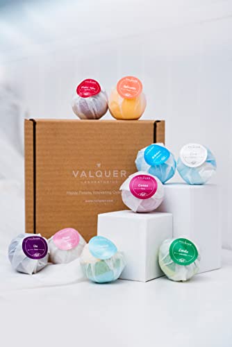 Valquer Laboratorios Bombas de baño con aceite de almendras. Fragancias frutales. Extra de hidratación y suavidad. Apto para niños. Sales de baño ​- 9 uds