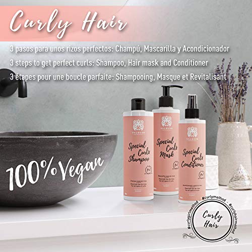 Válquer Profesional Champú Especial Rizos, Método Curly Girl, para Cabellos Rizados, Sin Sulfatos, Sin Sal, Vegano Cabello Rizado, Rizos Perfectos, Hasta 96% Origen Natural, 400 Mililitros