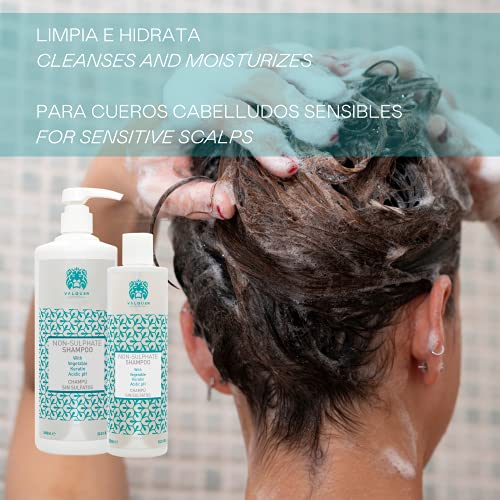 Valquer Profesional Champú Sin sulfatos. Cuero cabelludo sensible. pH ácido. Champú tratamiento. Con keratina vegetal y vitamina E. Cabello más sedoso e hidratado - 300 ml