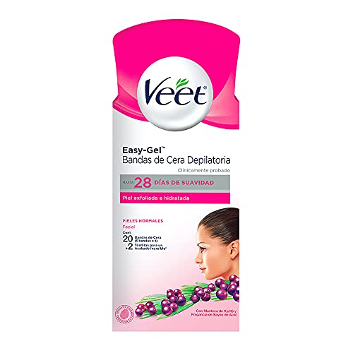 Veet - Cera depiladora fría facial - piel normal - 16 bandas