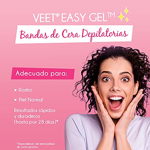 Veet - Cera depiladora fría facial - piel normal - 16 bandas