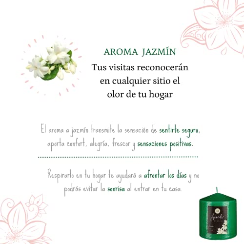 Vela Aromática de Jazmín Para Decoración Del Hogar | Vela Perfumada Grande Con Un Estupendo Aroma a Jazmín y Una Duración de 30 H Aproximadamente / Estupendo Para Eliminar Olores