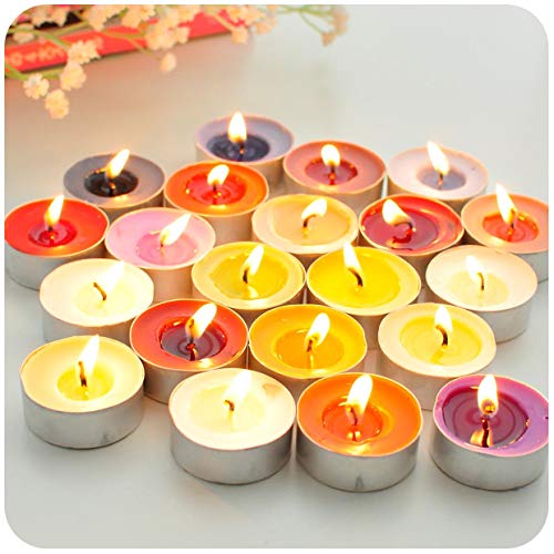 Velas de Té Aromáticas , 20/50/100 Unidades ， Multicolor ，5 Horas Duración.