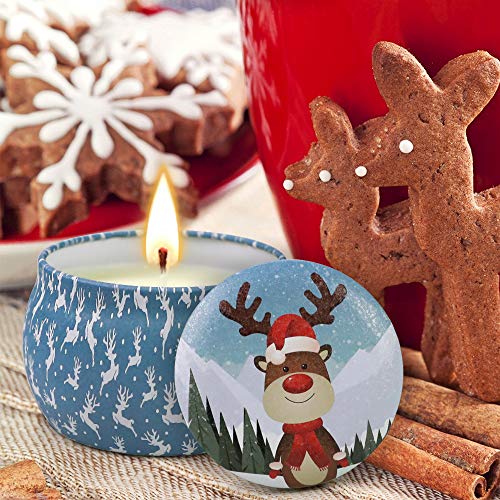 Velas perfumadas de Navidad Juego de Regalo, Velas de aromaterapia 4 latas, Fiestas en casa, Celebraciones, Regalos Ideales para Mujeres Juego