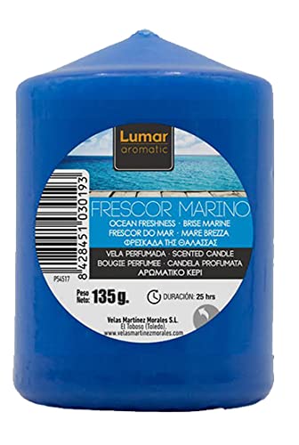 Velas Taco Perfumadas Frescor Marino Grandes XL 70 x 57 mm - Lote de 12 Unidades - Velones Aromáticos, Gran Duración y Delicado Aroma - 22-24 Horas Duración - Aromaterapia por Velas