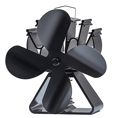 Ventilador de estufa Ventiladores para chimeneas Ventilador estufa leña Ventilador de 4 Aspas para Estufa de Leña/Estufas de Pellets/Chimeneas de Leña/Estufas de Gas, Regalo de Navidad