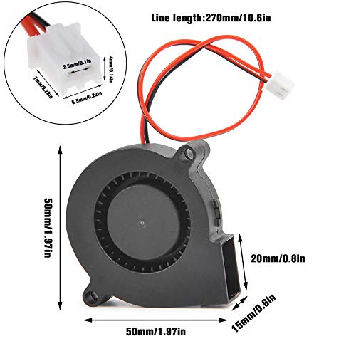 Ventilador de refrigeración radial para impresora 3D, aromaterapia, 50 x 15 mm (12 V 7000 RPM)