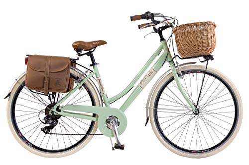 Via Veneto by Canellini Bicicleta Bici Citybike CTB Mujer Vintage Retro Via Veneto Aluminio (Verde Claro, 50)