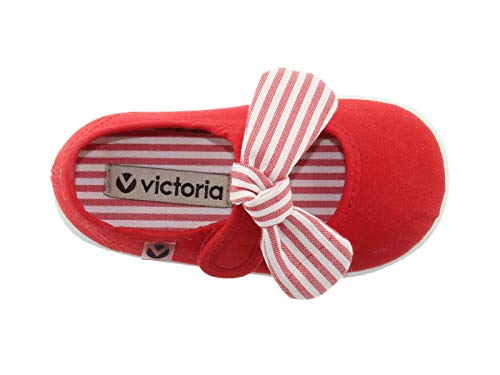 victoria Plano VICTORIA MERDECITA OJALÁ Lona con Lazo DE Rayas EXTRAÍBLE Y Cierre DE Tira ADHERENTE 105110-KIDS para Unisex-niños Rojo 18