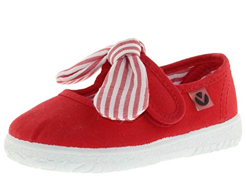 victoria Plano VICTORIA MERDECITA OJALÁ Lona con Lazo DE Rayas EXTRAÍBLE Y Cierre DE Tira ADHERENTE 105110-KIDS para Unisex-niños Rojo 18