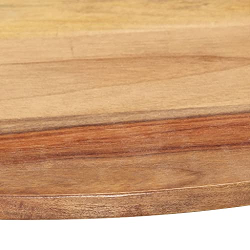 vidaXL Madera Maciza Sheesham Superficie de Mesa Redonda de Repuesto de Comedor Jardín Patio Encimera Escritorio Facíl Limpie 15-16 mm 50cm