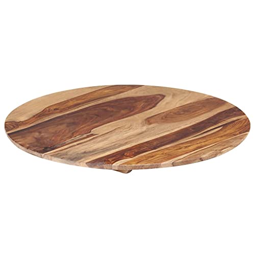 vidaXL Madera Maciza Sheesham Superficie de Mesa Redonda de Repuesto de Comedor Jardín Patio Encimera Escritorio Facíl Limpie 15-16 mm 50cm