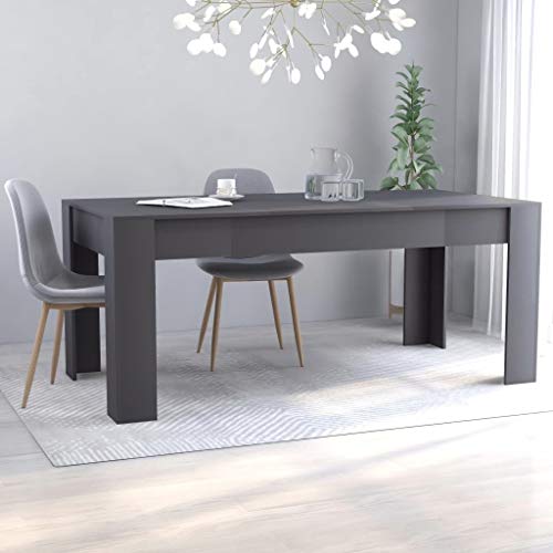 vidaXL Mesa de Comedor Muebles de Salón Cocina Sala de Estar Hogar Robusto Estable Duradera Moderna Interior Fácil de Limpiar de Aglomerado Gris