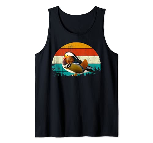 Vintage Retro Style Summer Sunset Animal Bird Mandarin Duck Camiseta sin Mangas