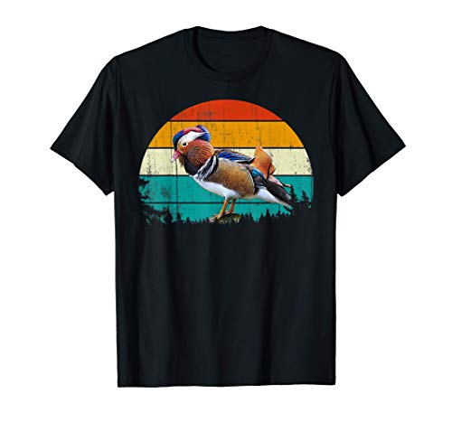 Vintage Retro Style Summer Sunset Bird Animal Mandarin Duck Camiseta