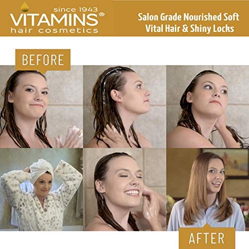 Vitamins Mascarilla Keratina Pelo Seco y Dañado - Tratamiento Capilar Activador de Rizos con Biotina, Castor Oil, Colágeno y Aceite de Coco y Jojoba para Cabello Fino (Formato Viaje)