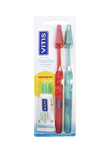 Vitis Dentaid Duplo Cepillo Dental Medio, Colores, Surtidos