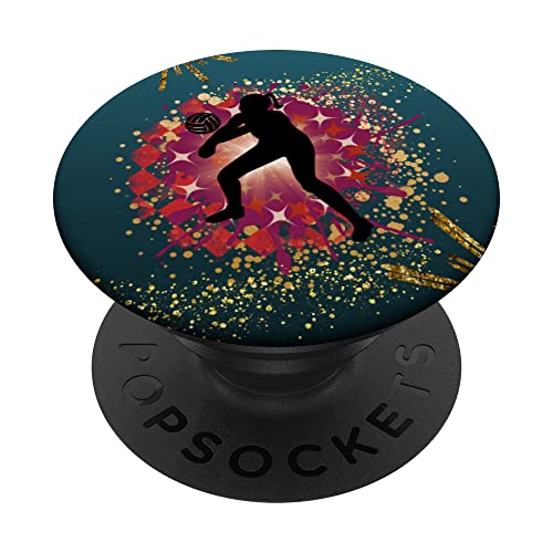 Voleibol de Navidad Cool Lindo Ama Volley Ball GIrl Coach PopSockets PopGrip Intercambiable