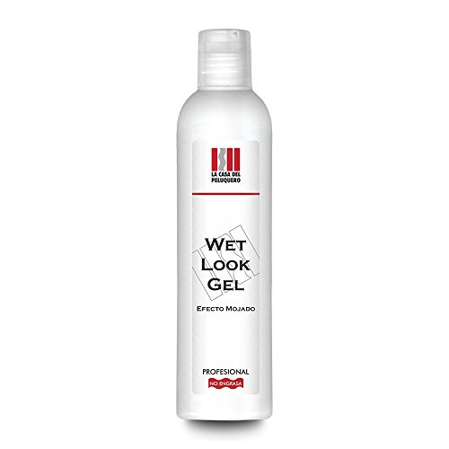 Wet Look Hair Gel - 250ml - Peinado Efecto Mojado - No Engrasa - Hidrata, Da Brillo, Fijación Elástica, Acondiciona el Cabello - La Casa del Peluquero