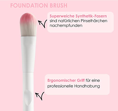 Wet n Wild - Makeup Brush - Cepillo Denso y Plano, Brocha para Base de Maquillaje Firme y Suave para Aplicar Bases en Crema o Líquidas - Brochas de Maquillaje Profesional - Foundation Brush 21 g