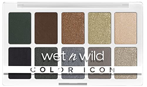 wet n wild, Paleta Color Icon 10-Pan, Paleta de Sombras de Ojos, 10 Colores Intensamente Pigmentados para el Maquillaje Diario, Fórmula de Larga Duración y Fácil de Difuminar, Lights Off