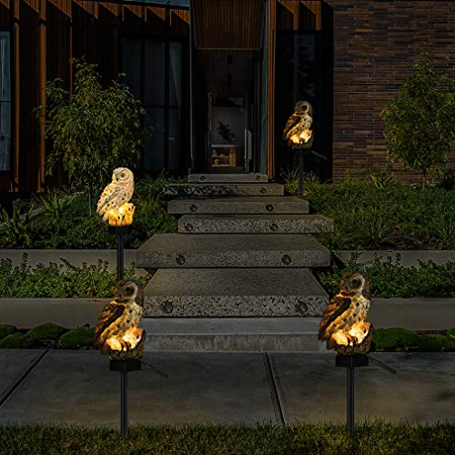 WHATOOK Luz Solar Exterior Búho de modelado,Luces Solares Inalámbricas Impermeables, Lámpara LED Energía Solar Césped, Luz Noche para Jardín, Terraza, Patio, Fiestas, Encendido Apagado Automático