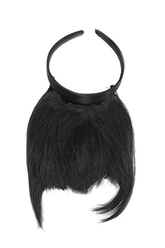 WIG ME UP- Peluca, flequillo de clip-in, con diadema, pelo de costado largo, aparencia muy natural, negro (1B), HA071T-1B