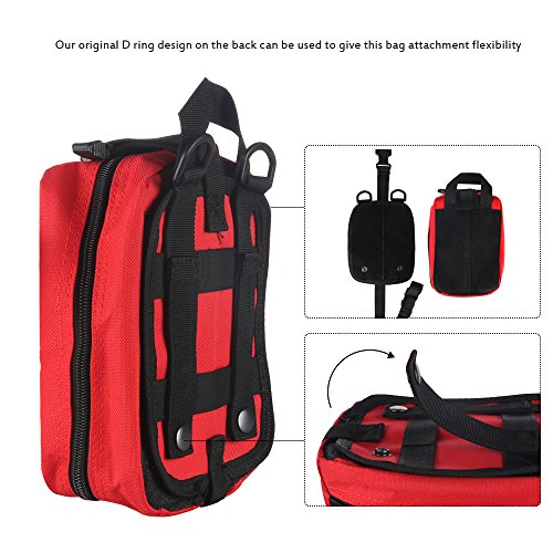 Winbang Bolsa Médica Táctica, Botiquín de Primeros Auxilios Bolsa Táctica Molle Rip-Away EMT Bolsa IFAK Medical para Situaciones de Emergencia Táctica (Rojo)