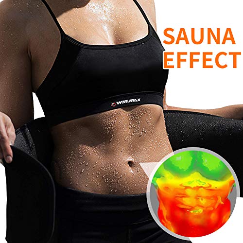 WIN.MAX Faja Reductora Mujer y Hombre,Faja Adelgazante,Faja para Gimnasio de Neopreno, Cinturón Lumbar Abdominal para Sudar y Hacer Deporte,Fitness y Proteger los lumbares