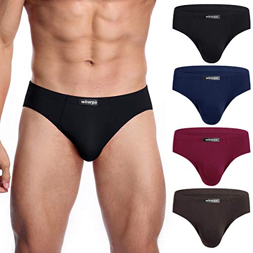 wirarpa Slip Microfibra Hombre Modal Ropa Interior Briefs Calzoncillo para Hombre Pack de 4 Multicolor Tamaño M