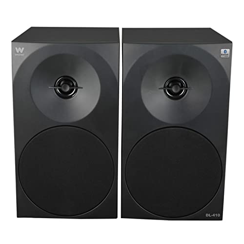 Woxter Dynamic Line 410 BT – Altavoces estéreo 2.0 150W de potencia,BLUETOOTH, Madera, Woofer de 4 pulgadas, 2 Tweeter, 3.5 mm, RCA, Control volumen, agudos, graves, Bookself Speakers, color Negro