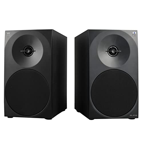 Woxter Dynamic Line 410 BT – Altavoces estéreo 2.0 150W de potencia,BLUETOOTH, Madera, Woofer de 4 pulgadas, 2 Tweeter, 3.5 mm, RCA, Control volumen, agudos, graves, Bookself Speakers, color Negro