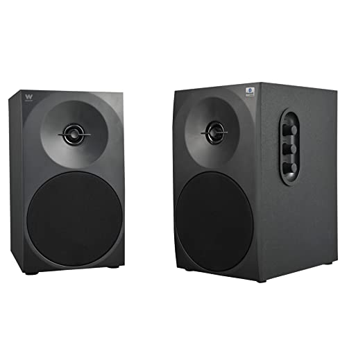 Woxter Dynamic Line 410 BT – Altavoces estéreo 2.0 150W de potencia,BLUETOOTH, Madera, Woofer de 4 pulgadas, 2 Tweeter, 3.5 mm, RCA, Control volumen, agudos, graves, Bookself Speakers, color Negro