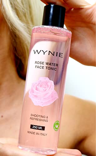 WYNIE Tónico Facial Limpiador Hidratante 100% Vegano, Enriquecido con Agua de Rosas y Ácido Hialurónico para Todo Tipo de Pieles, Piel Grasa, Mixta, Sensible - 250 ml