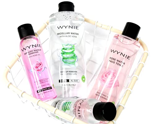 WYNIE Tónico Facial Limpiador Hidratante 100% Vegano, Enriquecido con Agua de Rosas y Ácido Hialurónico para Todo Tipo de Pieles, Piel Grasa, Mixta, Sensible - 250 ml