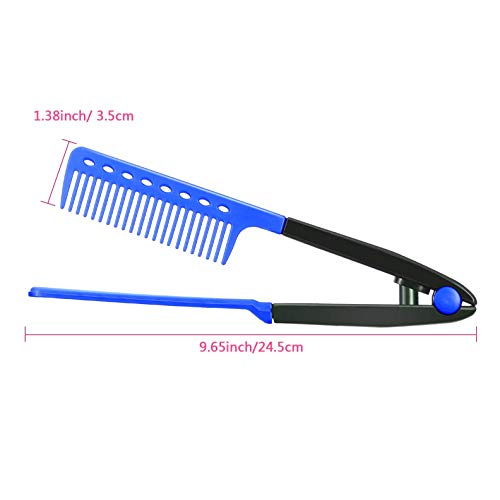 XLKJ 2 Pcs Plancha para Pelo, Peine Alisador, Peine de Pelo en Forma de V, Peines para el Cabello de Salón