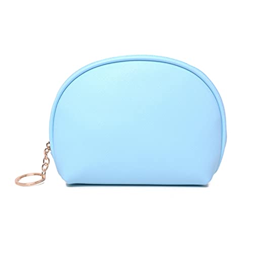 XMYINGWEI Bolso de Cosméticos 1 PC Mujeres Cáscara de Maquillaje Bolsa de Cuero Impermeable Bolsa Cosmética for El Maquillaje De Viajar Organizador Color Sólido Maquillaje Caja (Color : Blue)