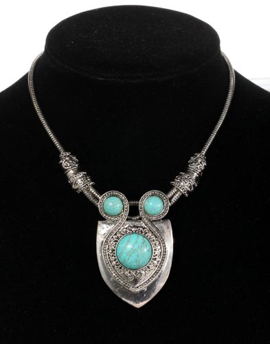 YAZILIND Joyería Venta Retro tibetana Astilla Silpada Collar de la Turquesa Pandant étnico Idea Regalo de Las Mujeres