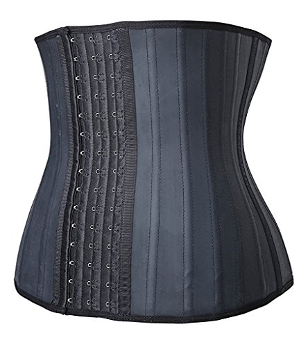 YIANNA Faja Reductora Mujer Corset Reductor Cinturilla Moldeadora Fajas Colombianas Reductoras de Abdomen y Cintura Negro con 25 Huesos,1210 Size XS