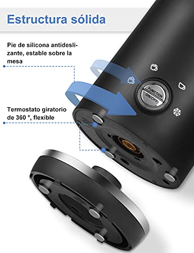 YISSVIC Espumador de Leche Electrico Vaporizador de Leche Electrico 4 en 1 300ml 600W Acero Inoxidable Espuma Leche Caliente/Frío