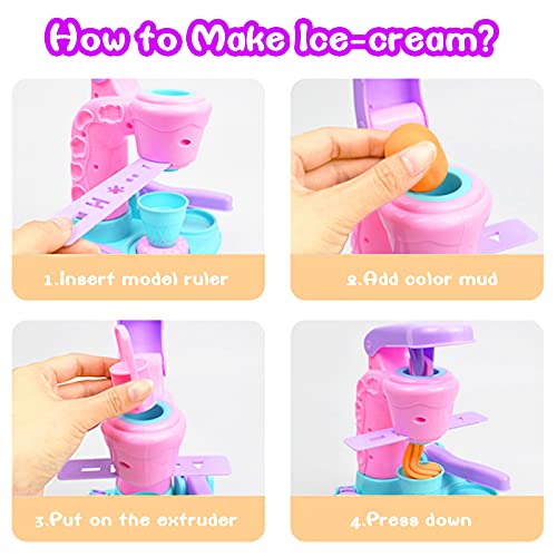 Yojoloin Herramientas Plastilina, 30 Piezas Moldes Plastilina, Plastilina Accesorios Cortadores Máquina de Helado de Bricolaje Juguete de Arcilla para Niños