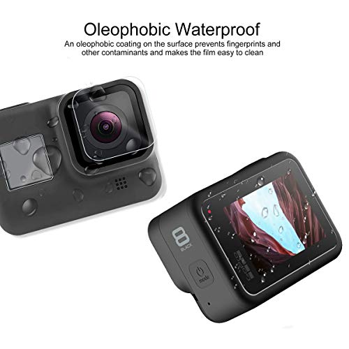 Youniker - Protector de pantalla para GoPro Hero 8 (6 unidades, 9H, cristal templado), color negro