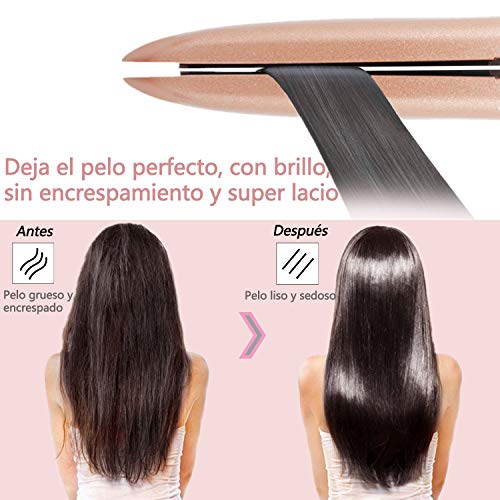 Yoyika Plancha de Pelo Profesional, Placas de Cerámica y Turmalina para Planchar Alisar Rizar el Cabello, Placas Flotantes, Pantalla Digital, Temperatura Ajustable 140°C - 230°C con Sistema de Bloqueo